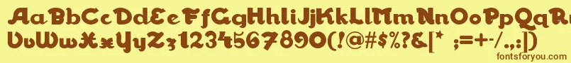 Walrus Font – Brown Fonts on Yellow Background