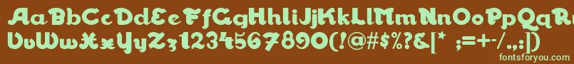 Walrus Font – Green Fonts on Brown Background