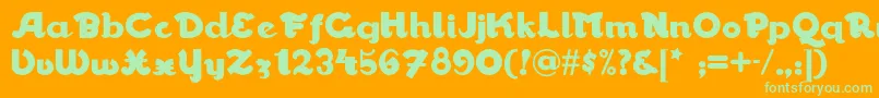 Walrus Font – Green Fonts on Orange Background