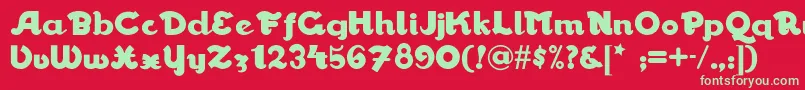 Walrus Font – Green Fonts on Red Background