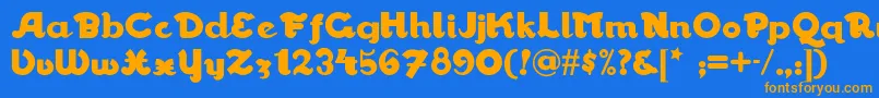 Walrus Font – Orange Fonts on Blue Background