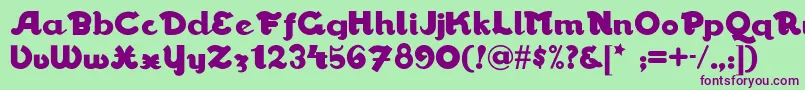 Walrus Font – Purple Fonts on Green Background