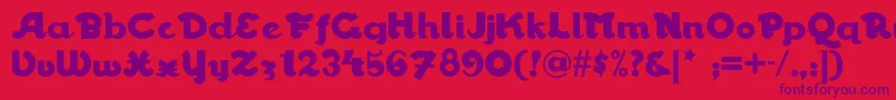 Walrus Font – Purple Fonts on Red Background