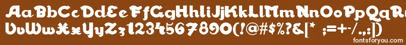 Walrus-Schriftart – Weiße Schriften auf braunem Hintergrund
