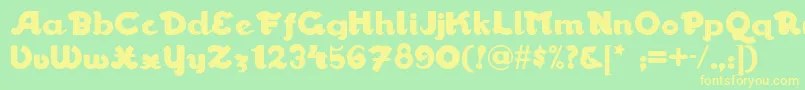 Walrus Font – Yellow Fonts on Green Background