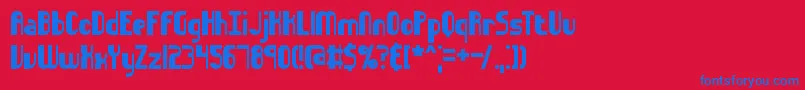 SidewaysBrk Font – Blue Fonts on Red Background