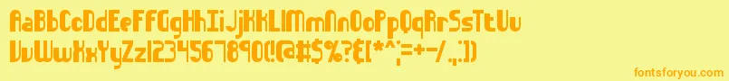 SidewaysBrk Font – Orange Fonts on Yellow Background