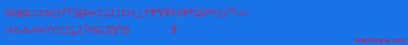 Zombiestitch Font – Red Fonts on Blue Background