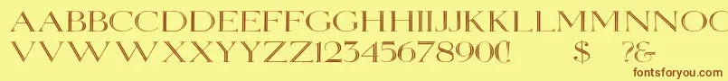 Elizabethwd Font – Brown Fonts on Yellow Background