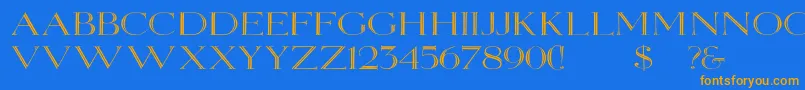 Elizabethwd Font – Orange Fonts on Blue Background