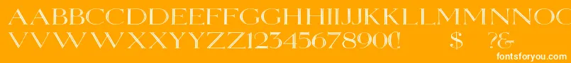 Fonte Elizabethwd – fontes brancas em um fundo laranja