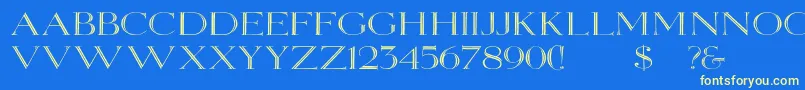 Elizabethwd Font – Yellow Fonts on Blue Background