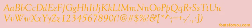 GoudyOldStyleItalic Font – Orange Fonts on Pink Background