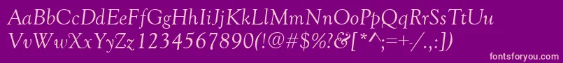 GoudyOldStyleItalic Font – Pink Fonts on Purple Background