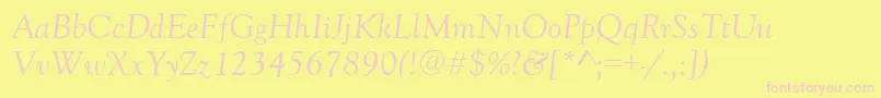 GoudyOldStyleItalic Font – Pink Fonts on Yellow Background