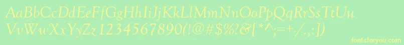 GoudyOldStyleItalic Font – Yellow Fonts on Green Background