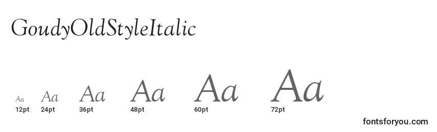 GoudyOldStyleItalic Font Sizes