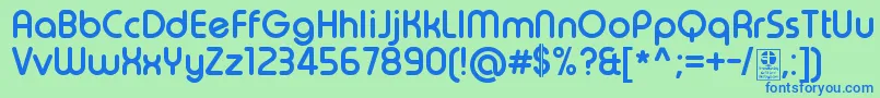 TypoRoundBoldDemo Font – Blue Fonts on Green Background