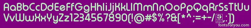 TypoRoundBoldDemo Font – Green Fonts on Purple Background