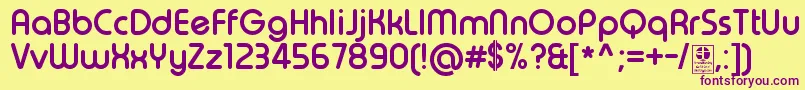 TypoRoundBoldDemo Font – Purple Fonts on Yellow Background