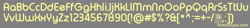 TypoRoundBoldDemo Font – Yellow Fonts on Gray Background