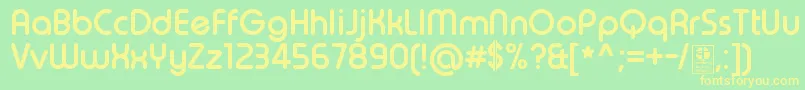 TypoRoundBoldDemo Font – Yellow Fonts on Green Background