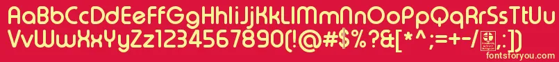 TypoRoundBoldDemo Font – Yellow Fonts on Red Background