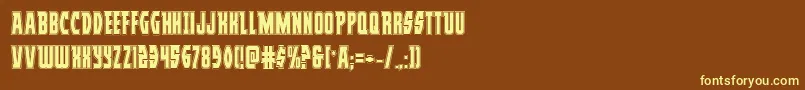 Prowleracad-fontti – keltaiset fontit ruskealla taustalla