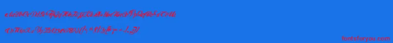 Czcionka Preciousmoments – czerwone czcionki na niebieskim tle