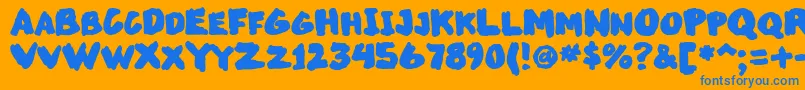 Markedup Font – Blue Fonts on Orange Background