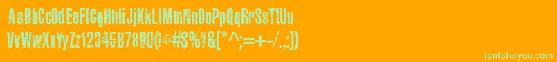 JoelsraggedfontRegular-Schriftart – Grüne Schriften auf orangefarbenem Hintergrund
