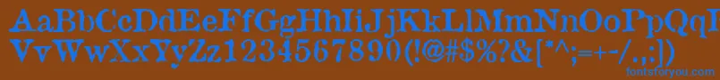 Czcionka AntiqueType – niebieskie czcionki na brązowym tle