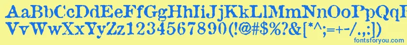 Czcionka AntiqueType – niebieskie czcionki na żółtym tle