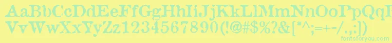 AntiqueType Font – Green Fonts on Yellow Background