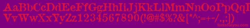 AntiqueType-Schriftart – Rote Schriften auf violettem Hintergrund