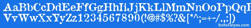 AntiqueType Font – White Fonts on Blue Background
