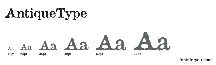 Размеры шрифта AntiqueType