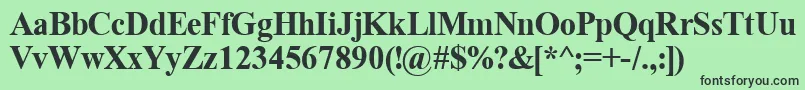 フォントTyrb – 緑の背景に黒い文字