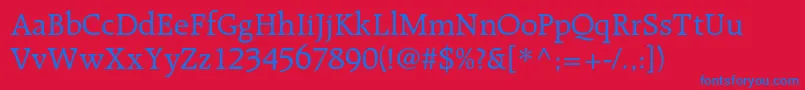 Raleighltstd Font – Blue Fonts on Red Background