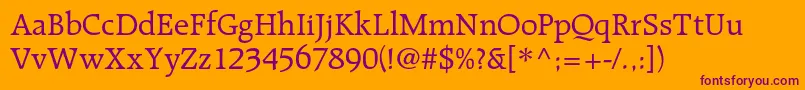 Raleighltstd Font – Purple Fonts on Orange Background