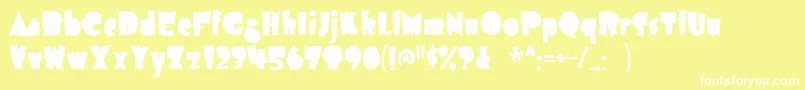 フォントAirmolea – 黄色い背景に白い文字