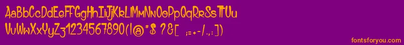 AliceAndTheWickedMonster-Schriftart – Orangefarbene Schriften auf violettem Hintergrund