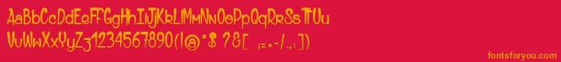 AliceAndTheWickedMonster Font – Orange Fonts on Red Background