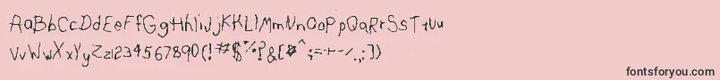 フォントLeftyMonster – ピンクの背景に黒い文字