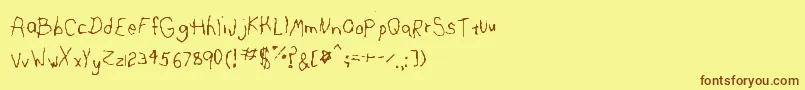 LeftyMonster Font – Brown Fonts on Yellow Background