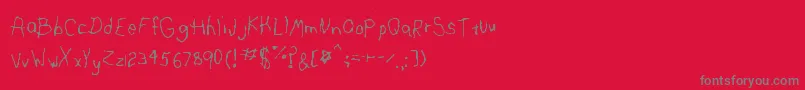 LeftyMonster Font – Gray Fonts on Red Background