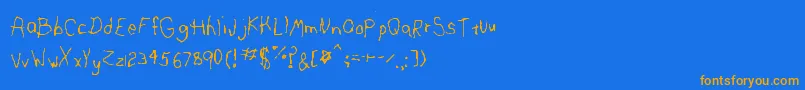 LeftyMonster Font – Orange Fonts on Blue Background