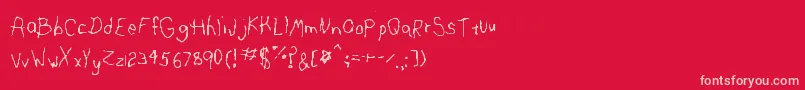 LeftyMonster Font – Pink Fonts on Red Background