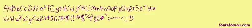 LeftyMonster Font – Purple Fonts on Yellow Background