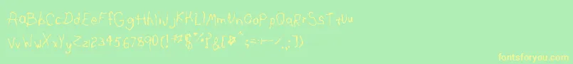 LeftyMonster Font – Yellow Fonts on Green Background